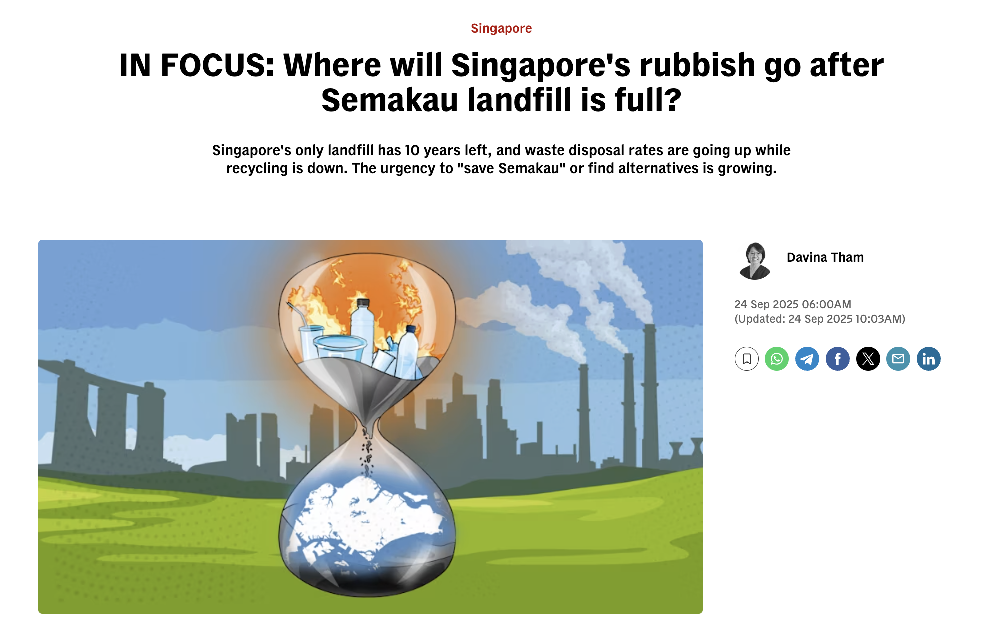 IN FOCUS: Where will Singapore’s rubbish go after Semakau landfill is full?